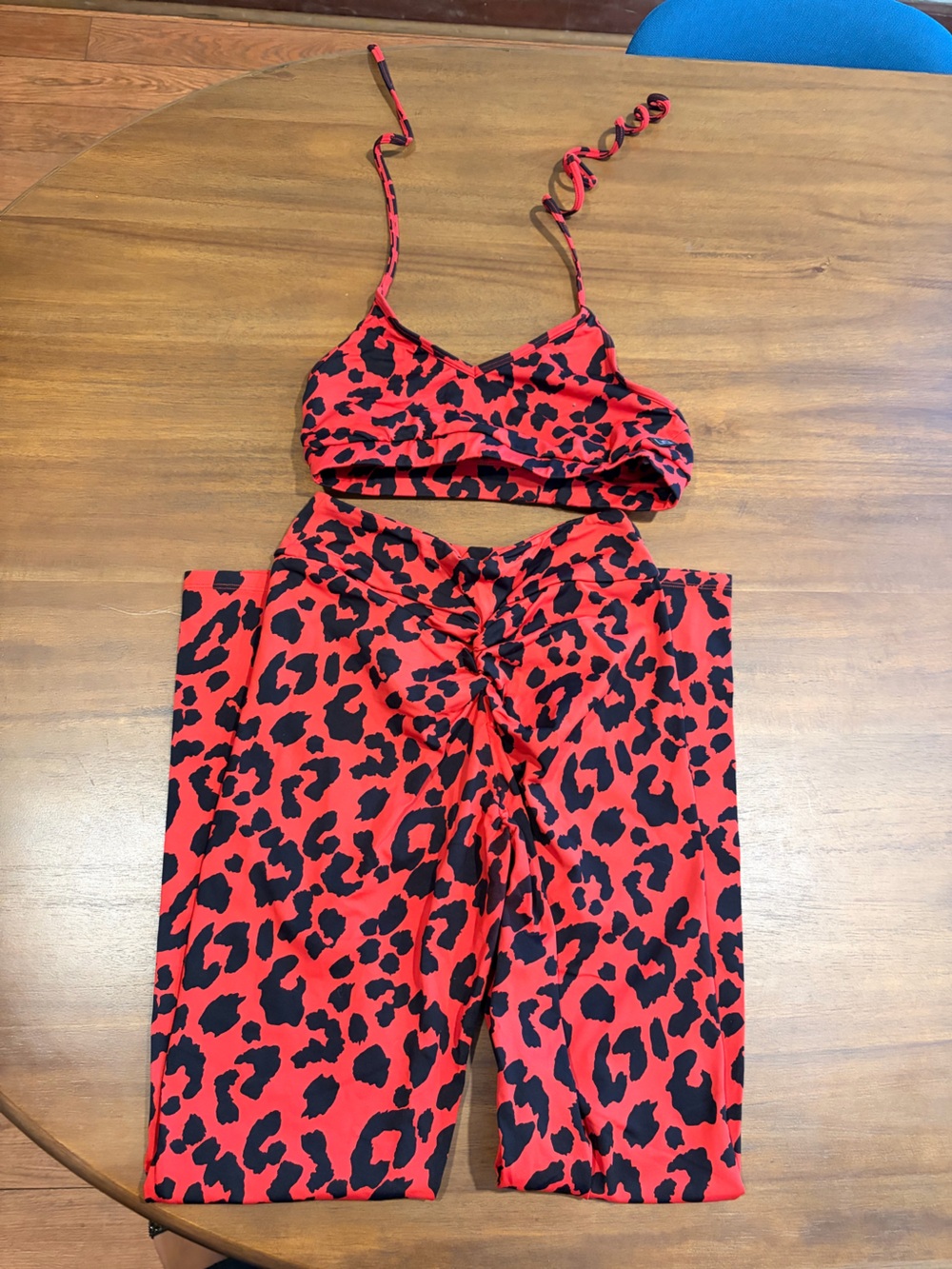 Lici fit Red & Black Leopard Print Twist Front Dress